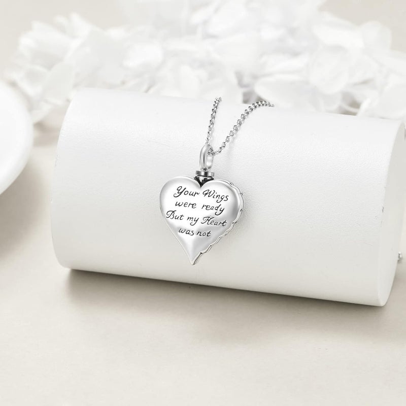 YFN Urn Necklaces for Ashes Sterling Silver Heart Urn Necklaces for Ashes Cremation Memory Jewelry for Women Men - Image 2